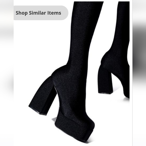 STRETCH CHUNKY HEEL PANT BOOT IN BLACK size 7.5 - Picture 2 of 7